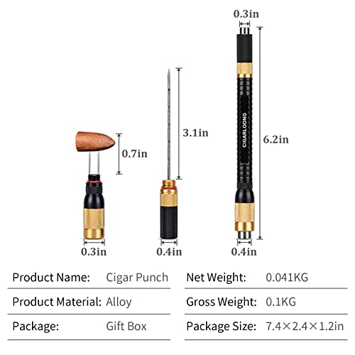 Cigarloong CLR-21CY Cigar Punch 4-In-1 Draw Enhancer Tool thumb #5