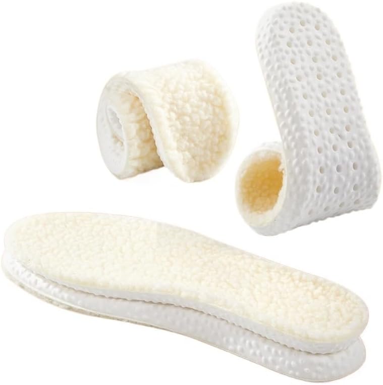Wool Insoles Winter Plush Thickened Breathable Sweat Absorption Men and Women