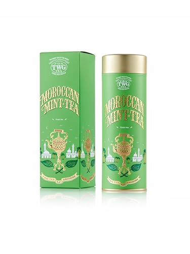 TWG Tea | Moroccan Mint Tea | Green Tea | Spearmint Leaves | Haute Couture Tin, 100g | Gift Set