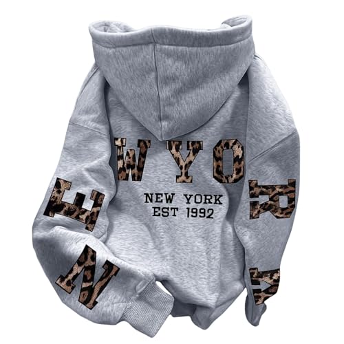 Sweat à capuche surdimensionné femme pull ample d'automne