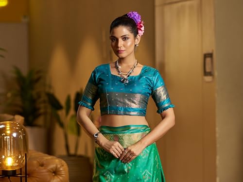 Image of SWORNOF Womens Kanjivaram Banarasi Silk Saree Kanchipuram Patola saree