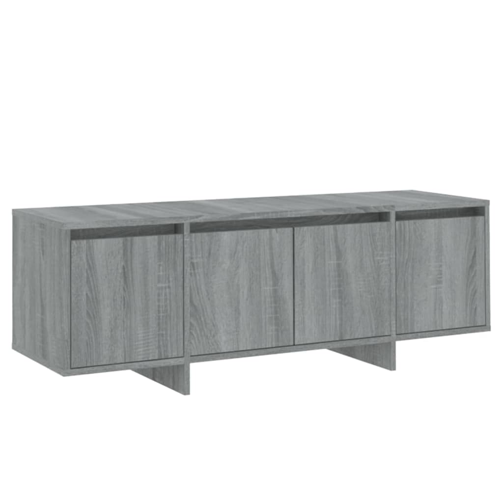 Hothingwell Sonoma szafka pod telewizor szara 120x30x40,5 cm Wood Ingenierie 4 drzwi | Przechowywanie DVD, konsola do gier, czasopisma, łatwe czyszczenie, stabilna konstrukcja