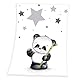 Herding Fynn Babydecke, Panda Motiv, 75 x 100 cm, Microfaserflausch, Weiß, 75x100x1 cm, 1440201014