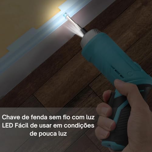 Parafusadeira Recarregável Bivolt Kit com Acessórios Para Casa e Trabalho