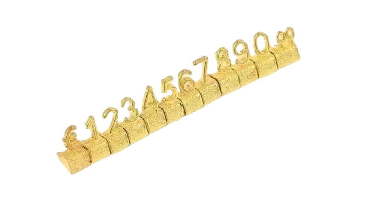 1 Box Metall 3D kombinierte Preisschilder Nummer Einstellbare Anzeige Euro Pfund Dollar Label Währungssymbol Schmuck Uhr