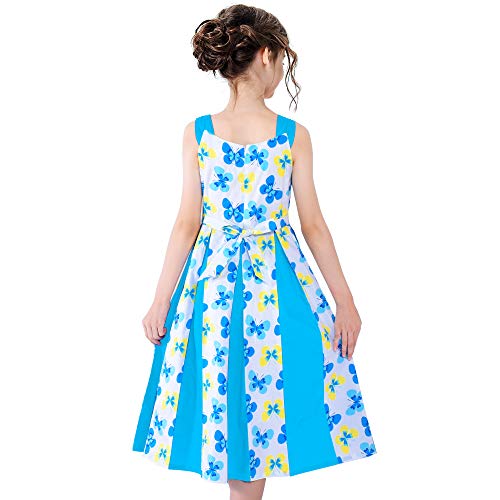 Sunny Fashion Girls Vintage Dress 50s Retro 1950s Rockabilly Pink Butterfly3