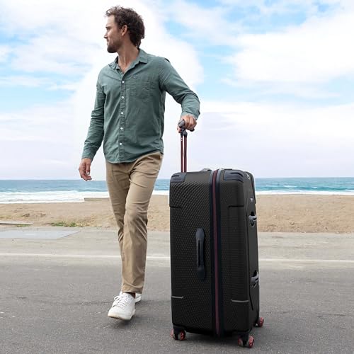 Image of Traveler's Choice Maxporter II Polycarbonate Hardside Trunk with Spinner Wheels, Black, 28-Inch Medium Trunk