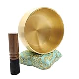 Large Tibetan Singing Bowl Set – 6 Inch Sound Bowl for Yoga, Meditation, Stress Relief, Healing & Chakra Balancing – Long Pure Resonance – Includes Mallet & Cushion – ZenGolden Bowl – by CIRCLE UP