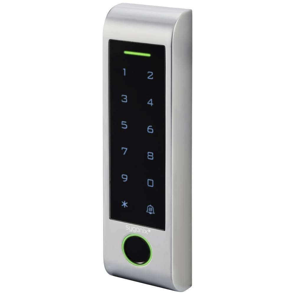 Sygonix SY-6121662 Fingerprint/RFID Zugangssystem Oberflächenmontage 12 V/DC, 18 V/DC IP66 mit beleuchteter Tastatur, m