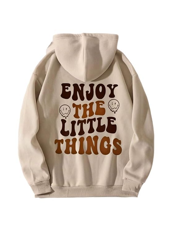 Hooded Neck Long Sleeves Sweatshirt with Kangaroo Pocket Hoodie for Women's-image-23