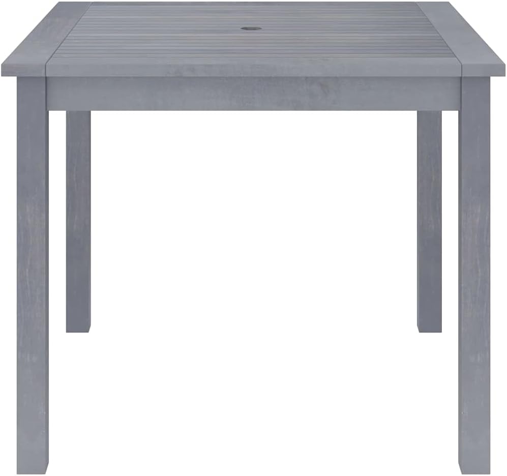 Outdoor Coffee Table with Umbrella Hole, Patio Coffee Table, Wooden Furniture for Patio, Deck, Porch, Balcony, Garden and Backyard, Patio Dining Table 34.6"x34.6"x29.1" Solid Acacia Wood