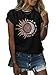 MaQiYa Womens Graphic Tees Summer Short Sleeve Cotton Moon and Sun Printed T Shirts Tops (Medium,Black)