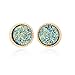 JOYA GIFT 9PCS Round Resin Druzy Stud Earrings for Women Fashion Hypoallergenic Geometry Shiny Crystal Druse Stud Earrings Set for Women