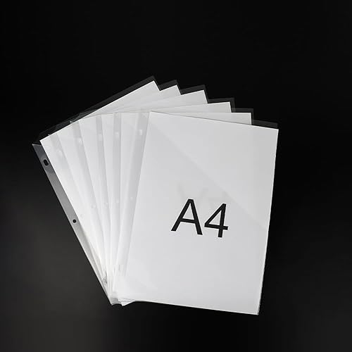 Miniatura 3 de 12 piezas A4, carpetas de archivos transparentes, con 3 agujeros, con bolsillos, bolsillos para archivos, carpetas de documentos para organizar