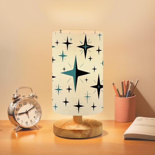 Bedside Table Lamp Mid Century Retro Abstract Geometric Space Vintage
