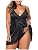 Seksowna bielizna damska Koronkowy Zestaw Babydoll Body Bielizna nocna Babydoll Romantyzm Czysta Satyna Koronka Calais Style A25