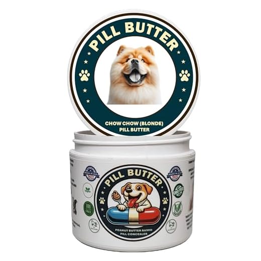 Chow Chow Blonde Dog Treats to Wrap Pills (+100 Breeds) Jar of Non-Sticky Moldable Paste Made of Real Human Grade Dog Peanut Butter Treat, Food or Gift to Hide Dogs Pills (60 Servings)
