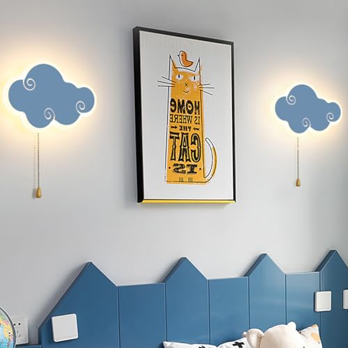 Iluminación para dormitorio infantil con apliques de pared modernos forma de nube 5