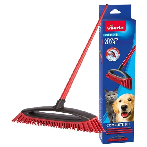 Vileda Escoba de Goma para pelos de Mascotas | Atrae y Recoge Suciedad y pelos de Mascotas | Segura y eficaz para Todas Las Superficies de Suelo | Fácil de Limpiar.