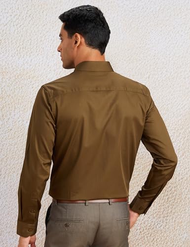 Image of Amazon Brand - Symbol Men's Solid Cotton Formal Shirt | Plain | Full Sleeve - Regular Fit (Available in Plus Sizes)