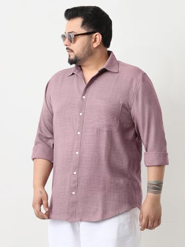Image of Urbano Plus Men's Linen Blend Full Sleeve Relaxed Fit Casual Solid Shirt