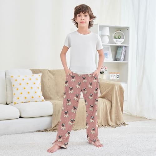 Corgi Dog and Love Boys Long Pants Soft Trousers Elastic Waist Kids Lounge Bottoms with Pockets S-XL 5