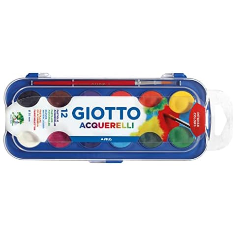 Acuarela Giotto 12 colores con estuche de plástico y pincel sintético Cover
