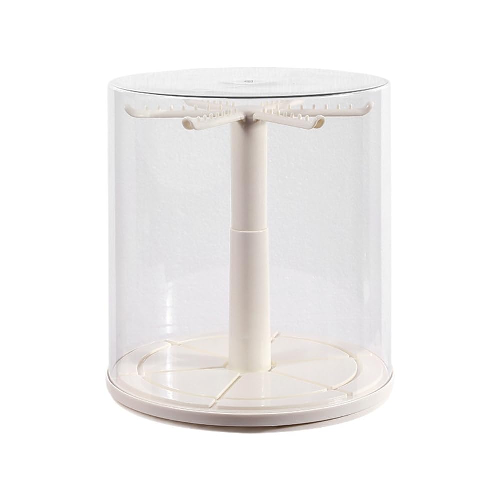UDSKNV[KSL Stackable Transparent Rotating Display Box-Clear Dustproof Blind Box Holder Case All-Round(NO Dolls)