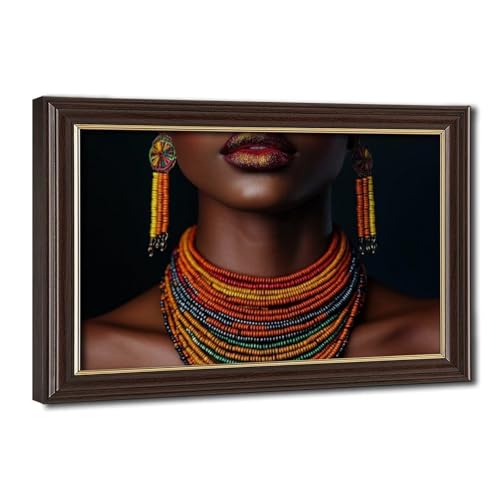 Affiche sur toile portrait de femme africaine moderne - Déco murale salon 30x45cm