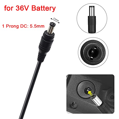 42V 2A Charger For 36V Lithium Battery, Universal Smart Automatic Power Supply For 36 Volt Li-On (8Mm 3-Prong And 5.5Mm Dc Connectors) #TOP4