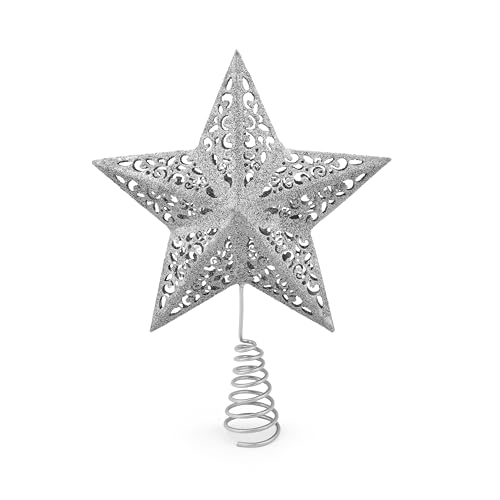 Estrella para Árbol de Navidad Tipperary Crystal de 33cm Decoración Navideña Plateada 2