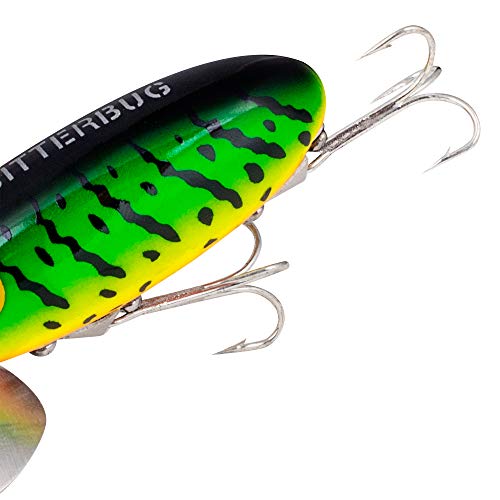 Arbogast Jitterbug Topwater Bass Fishing Lure, Excellent for Night Fishing, Fire Tiger, 2 1/2" 3/8 oz by Arbogast - Image 2