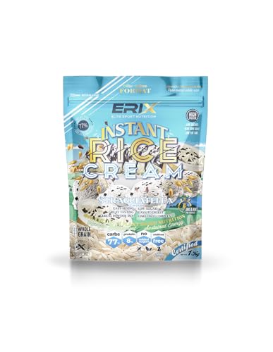 Erix Nutricion Crema de Arroz, Sabor Stracciatella, 1Kg, Sin Azúcar Añadido, Bajo en Grasa, para Batidos y Recetas Saludables