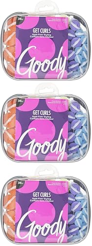 GoCurl Foam Hair Rollers, Assorted Colors, 36 Count