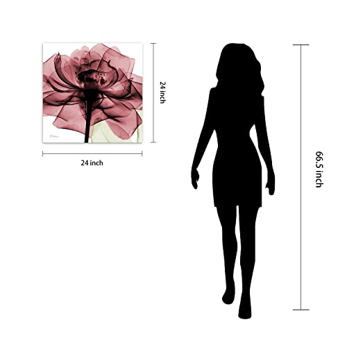 Empire Art Direct Frameless Free Floating Tempered Glass Panel Graphic Wall Art Ready To Hang, 24" X 24", Chianti Rose Ii #TOP7