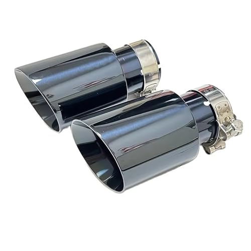 Embouts d'échappement voiture en acier inoxydable titane noir 54mm-89mm
