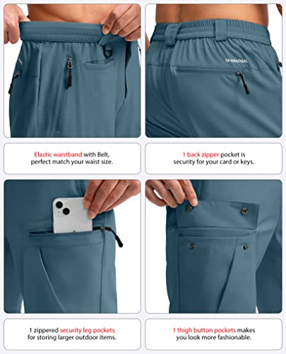 G Gradual Men's Hiking Cargo Shorts With Zipper Pockets Lightweight Stretch Outdoor Tactical Shorts For Men Golf Fishing (Dusty Blue, Xxl) #TOP4