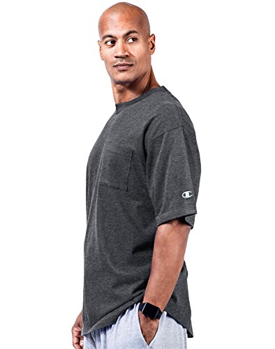 Champion Men's Big-Tall Jersey Pocket T-Shirt, Charcoal Heather, 5X