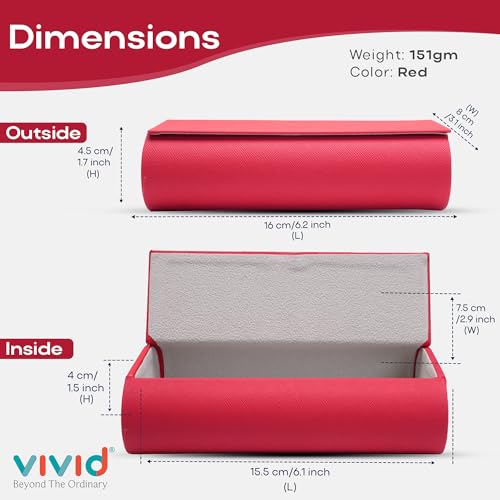 Image of VIVID Vision Unisex Adult Eyewear Specs Case Cover | Screw Driver | Free Cloth | Protect Eye Glasses | Chashma Dibbi | Spectacle Box | Magnetic | IC-560 | Pink | 3 IN 1
