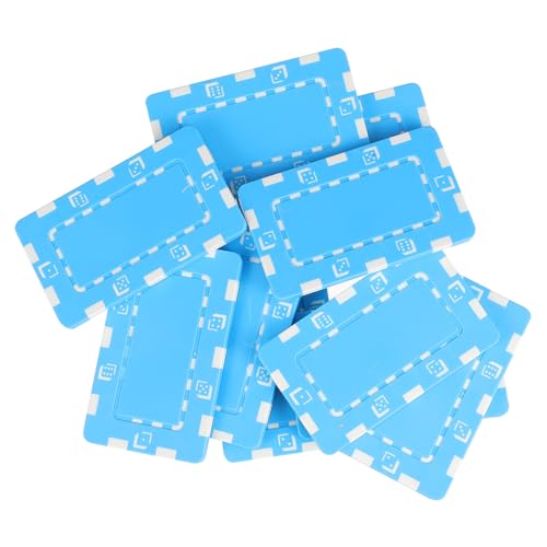 ifundom Fichas de Póker Hold’Em Juego de 10 Piezas Plástico ABS y Hierro Color Azul Claro para Juegos de Azar Fiestas y Aprendizaje Matemático