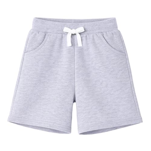 Image of HILEELANG Boys Sweat Shorts 3 Pack, French Terry Cotton Pull On Shorts with Pockets for Toddler Little Boys 2-7Y
