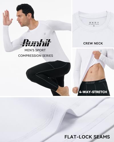 Runhit Long Sleeve Compression Shirts for Men, UPF 50+ Men's Compression Shirts, Running Athletic Workout Base Layer3