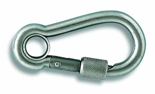 Mousqueton à vis en inox Chapuis - 210 kg, 8 mm de diamètre, 80 mm de longueur