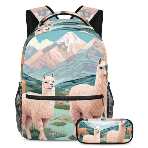 Sac à dos polyvalent motif alpaga grand format pour soulager le dos des élèves au quotidien