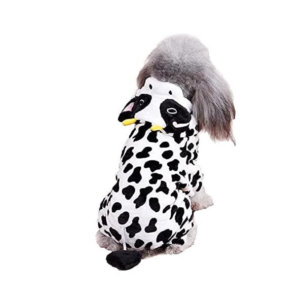 Dog cow costume - adorable halloween dog costumes cow style hoodie soft and comfortable jumpsuits for small dog white