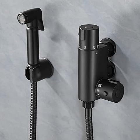 Bidet Douche, Mini Thermostatic Bar Valve & Spray Kit Matte Black Cover