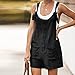 Generic Black+Friday for Teens Womens Summer Sleeveless Rompers 2024 Knot Straps Button Shorts Jumpsuits Plus Size Loose Casual Overalls with Pocket Ropa de mujer, A01_black
