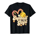Softball Grandma Nana Gigi Heart Retro Flower Cute T-Shirt