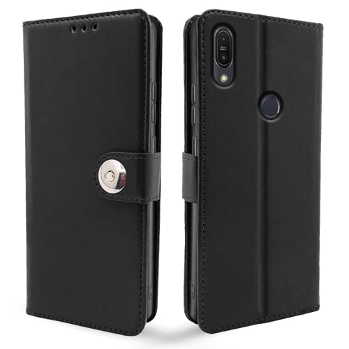 Image of Pikkme Asus Zenfone Max Pro M1 Flip Cover Leather Finish | Inside TPU with Card Pockets | Wallet Stand and Shock Proof | Complete Protection Flip Case (Button Black)