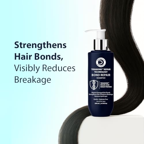 Image of Dermistry TeraBond Maleic Acid & Wheat Protein Bond Repair Sulphate Free Shampoo for Dry Damaged Chemical Heat Treated Coloured Hair Reduces Breakages Suits Dry Frizzy All Hair Types Men Women 200 ml